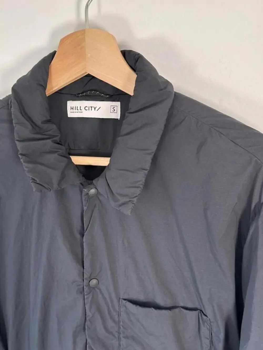 Hill City Puffer Down Shirt Jacket S Black Techwear Snap Front Huckberry
